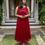 Reddishmarron faux georgette kurti