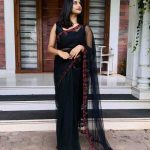 Black Net saree