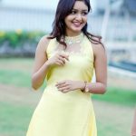 yellow crispy georgette kurti