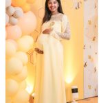 Pastel yellow A-line gown