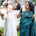 Dark green rawsilk saree