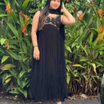 Black faux georgette kurti