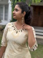 Semi tissue golden  kurti - Image 2