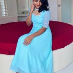 Celestial blue faux georgette kurti