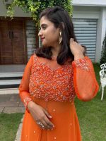 Dark orange georgette outfit - Image 2