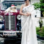 Silver crispy georgette saree