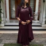 brown georgette kurti