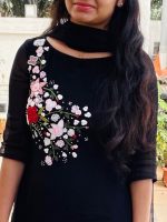 Black faux georgette kurti - Image 2