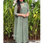 Sage green faux georgette kurti