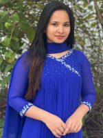 Royal blue faux georgette - Image 2