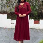 Reddish marron faux georgette kurti