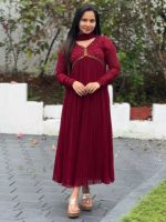 Reddish marron faux georgette kurti