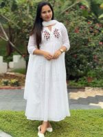 White net cotta kurti