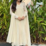 Beige faux  georgette kurti