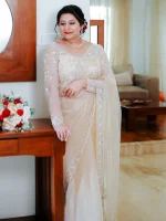Golden Bridal Saree - Image 3