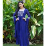 Blue faux georgette kurti