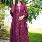 Maroon georgette kurti