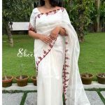 Offwhite organza saree