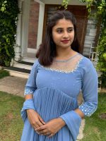 blue faux georgette kurti - Image 2