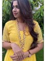 Vibrant yellow georgette Anarkali - Image 2