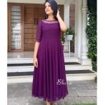 Purple panel-cut kurti