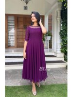 Purple panel-cut kurti