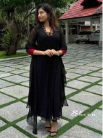 black faux georgette kurti