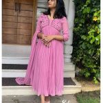 Pink shade faux georgette  kurti