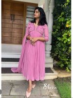 Pink shade faux georgette  kurti
