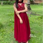reddishmarron faux georgette kurti