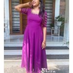 Purple umbrella cut kurti