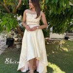 Pastel yellow Rawsilk crop top