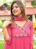 Pink faux georgette kurti - Image 2