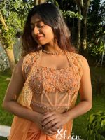 pastel orange georgette outfit - Image 2