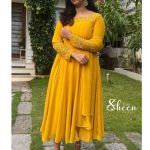 Bright yellow-orange panel-cut kurti