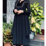 black faux georgette kurti