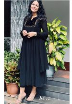 black faux georgette kurti
