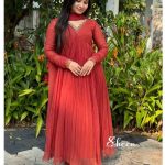 Burnt orange faux georgette kurti