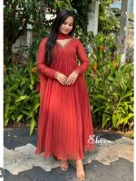 Burnt orange faux georgette kurti
