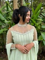 Pista green panel-cut kurti - Image 2