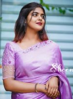 lavender raw silk saree - Image 2