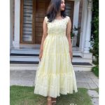 Pastel yellow organza gown
