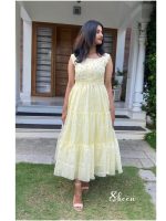 Pastel yellow organza gown