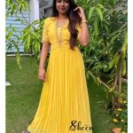 Vibrant yellow georgette Anarkali