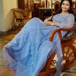 Blue shade crop top, skirt, and dupatta