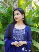 Blue faux georgette kurti - Image 2