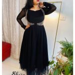 Stylish black umbrella-cut kurti