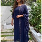 Dark blue georgette kurti
