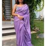 Pastel purple saree