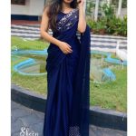 Blue semi-silk saree